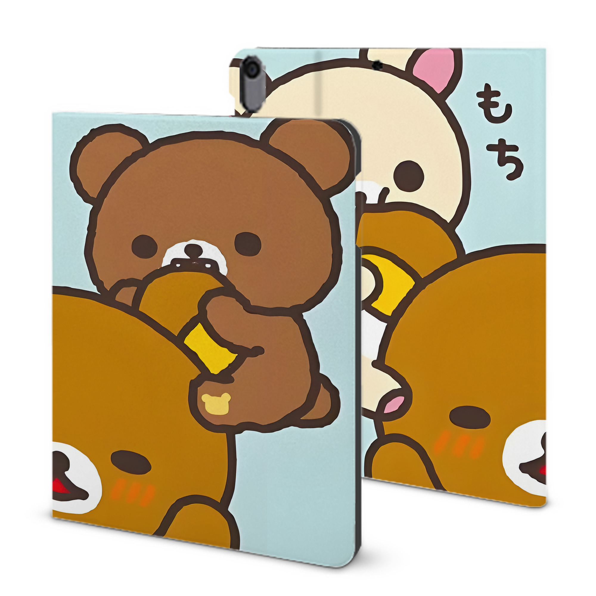 （画像用） リラックマ リラックマ キイロイトリ Rilakkuma Korilakkuma Kiiroitori IPad ケース ブック型 PUレザー TPU 耐衝撃 軽量 薄型 ペン収納なし 全面保護 IPad 各モデル対応